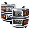 Spec-D Tuning 2014-2015 CHEVY SILVERADO 1500 HEADLIGHTS WITH LED BAR, PK  2 2LH-SIV14JM-G3-C-RS